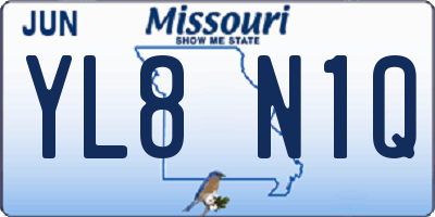 MO license plate YL8N1Q