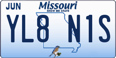 MO license plate YL8N1S