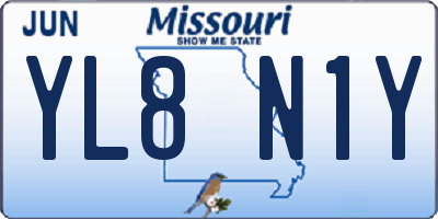 MO license plate YL8N1Y