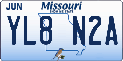 MO license plate YL8N2A