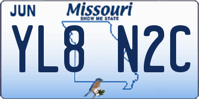 MO license plate YL8N2C