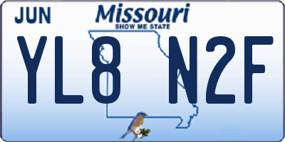 MO license plate YL8N2F