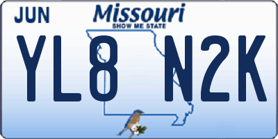 MO license plate YL8N2K