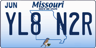 MO license plate YL8N2R