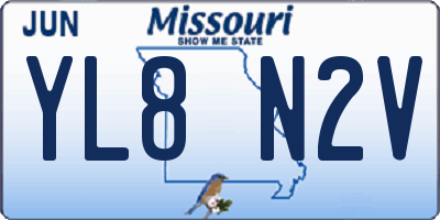 MO license plate YL8N2V