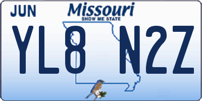 MO license plate YL8N2Z