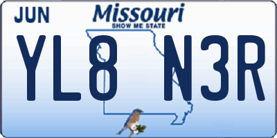 MO license plate YL8N3R