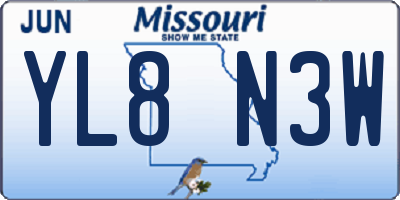 MO license plate YL8N3W