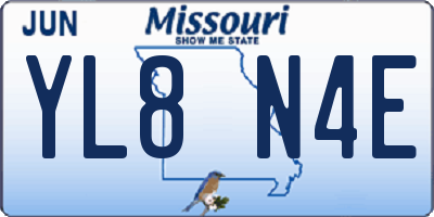 MO license plate YL8N4E