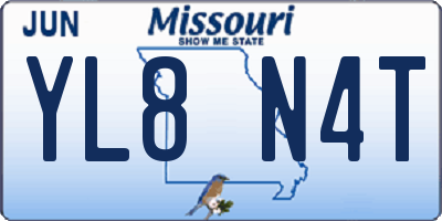 MO license plate YL8N4T
