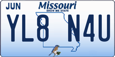 MO license plate YL8N4U