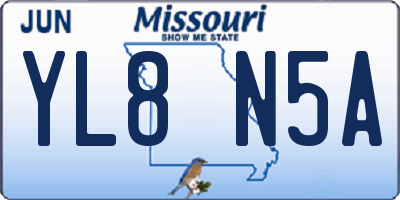 MO license plate YL8N5A