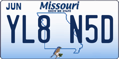 MO license plate YL8N5D