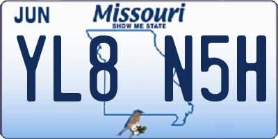 MO license plate YL8N5H