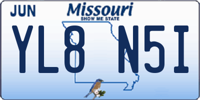 MO license plate YL8N5I