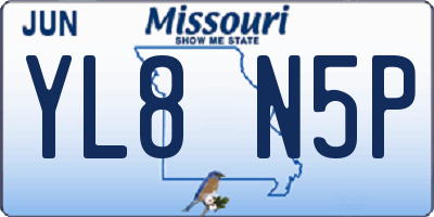 MO license plate YL8N5P