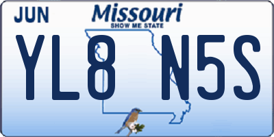 MO license plate YL8N5S