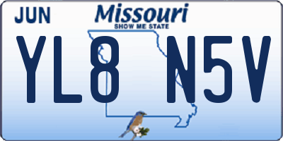 MO license plate YL8N5V