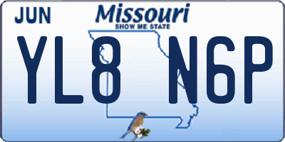 MO license plate YL8N6P
