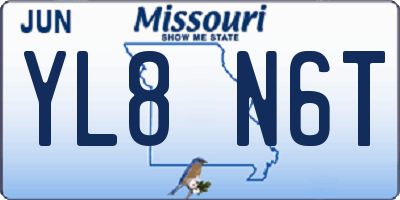 MO license plate YL8N6T