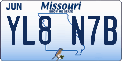 MO license plate YL8N7B