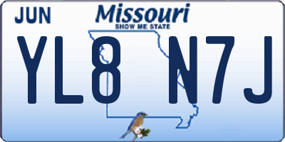 MO license plate YL8N7J