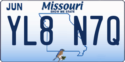 MO license plate YL8N7Q