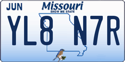 MO license plate YL8N7R