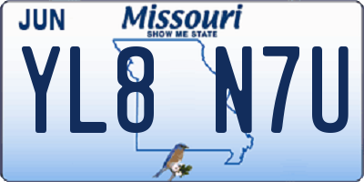 MO license plate YL8N7U