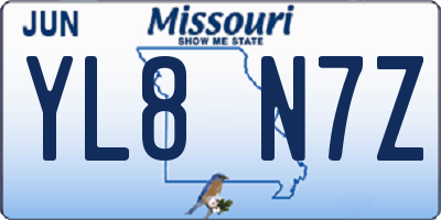 MO license plate YL8N7Z