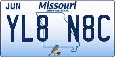 MO license plate YL8N8C