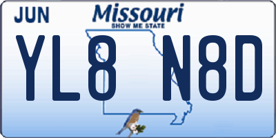 MO license plate YL8N8D
