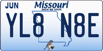 MO license plate YL8N8E