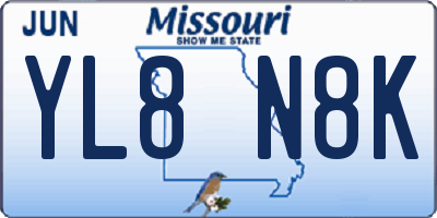 MO license plate YL8N8K