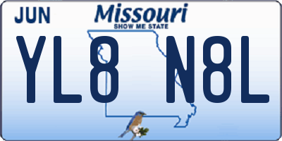 MO license plate YL8N8L