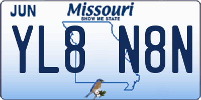 MO license plate YL8N8N