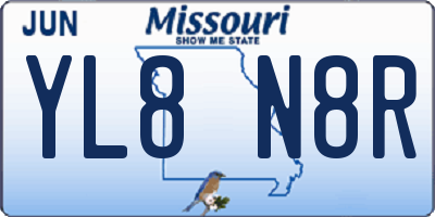 MO license plate YL8N8R