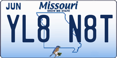 MO license plate YL8N8T