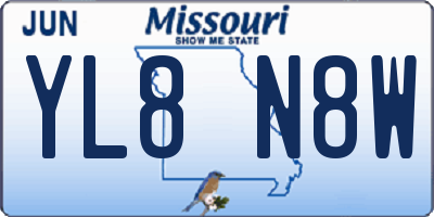 MO license plate YL8N8W