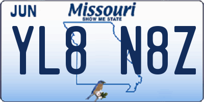 MO license plate YL8N8Z