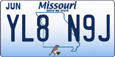 MO license plate YL8N9J