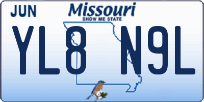 MO license plate YL8N9L