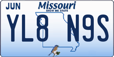MO license plate YL8N9S