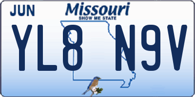MO license plate YL8N9V