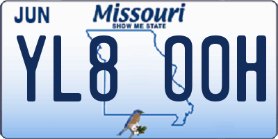 MO license plate YL8O0H