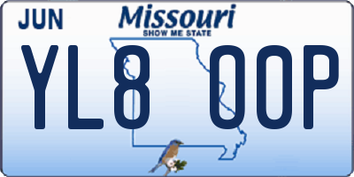 MO license plate YL8O0P