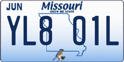 MO license plate YL8O1L
