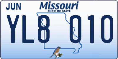 MO license plate YL8O1O