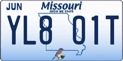 MO license plate YL8O1T