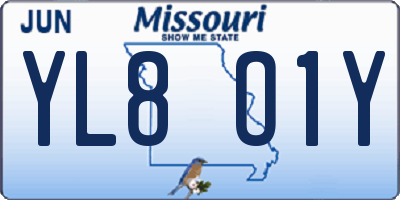 MO license plate YL8O1Y